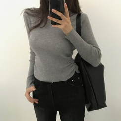 シャーリングタートルリブニット(7color) GREY