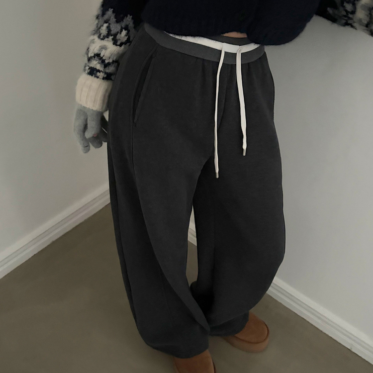 【起毛】モーメントツートントレーニングパンツ CHARCOAL