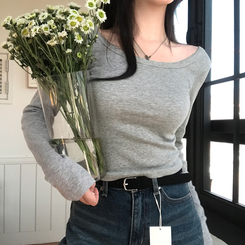 ベーシックスクエア長袖Tシャツ(5color) Merange Gray