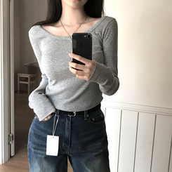 ベーシックスクエア長袖Tシャツ(5color) Merange Gray