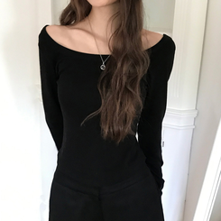 ベーシックスクエア長袖Tシャツ(5color) BLACK