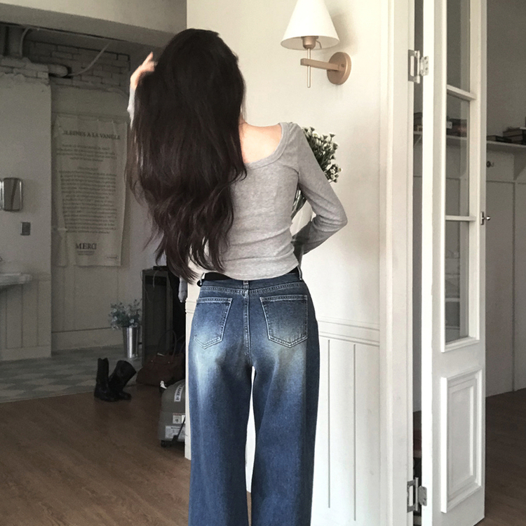 ベーシックスクエア長袖Tシャツ(5color) Merange Gray