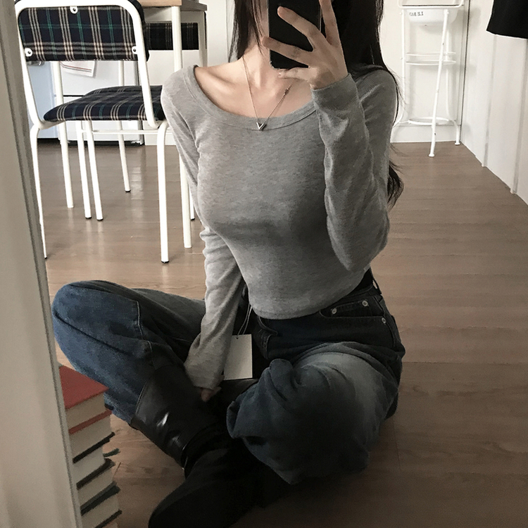 ベーシックスクエア長袖Tシャツ(5color) Merange Gray