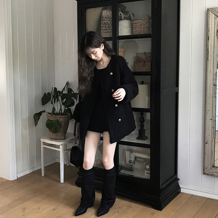 ベーシックスクエア長袖Tシャツ(5color) BLACK