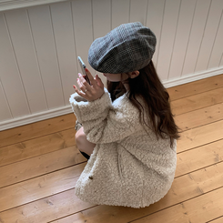 ノーカラーファーボアジャケット IVORY