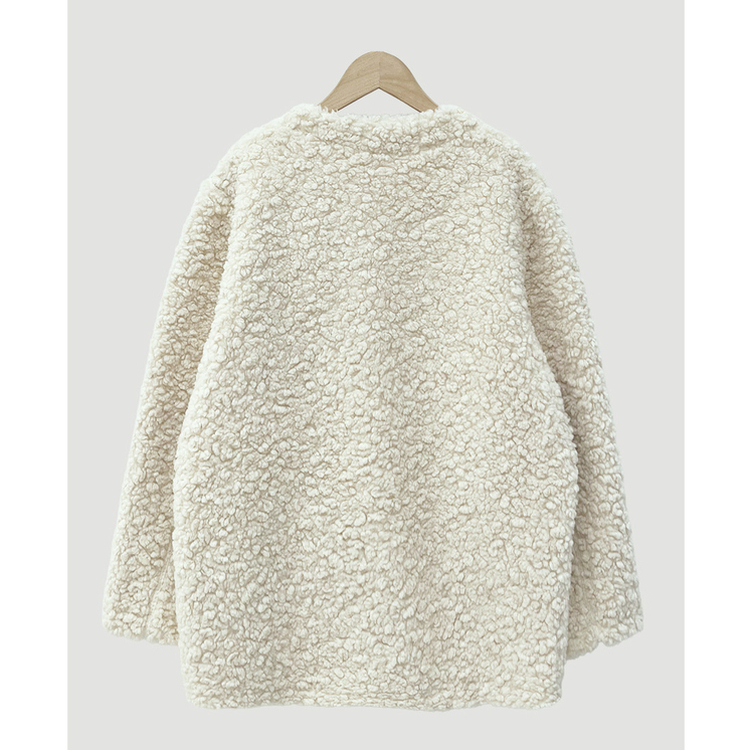 ノーカラーファーボアジャケット