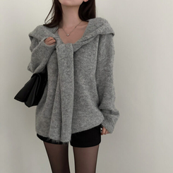 ふんわりムードショルダーニット GREY