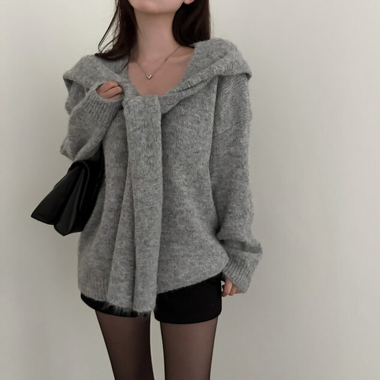 ふんわりムードショルダーニット GREY