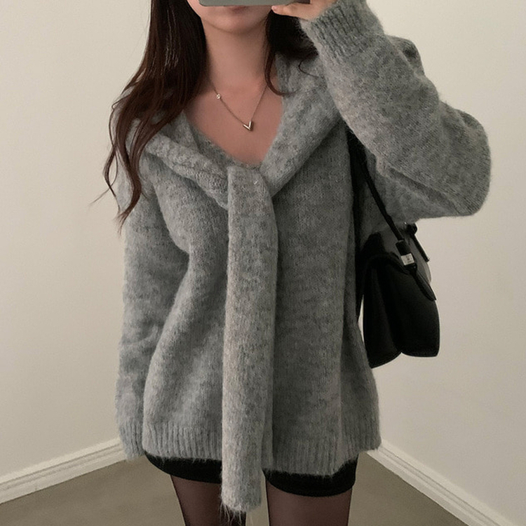 ふんわりムードショルダーニット GREY