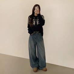 ノルディックカーディガン NAVY