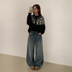 ノルディックカーディガン NAVY