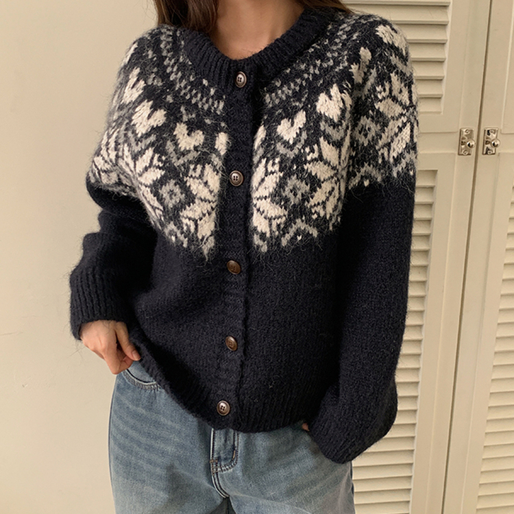 ノルディックカーディガン NAVY