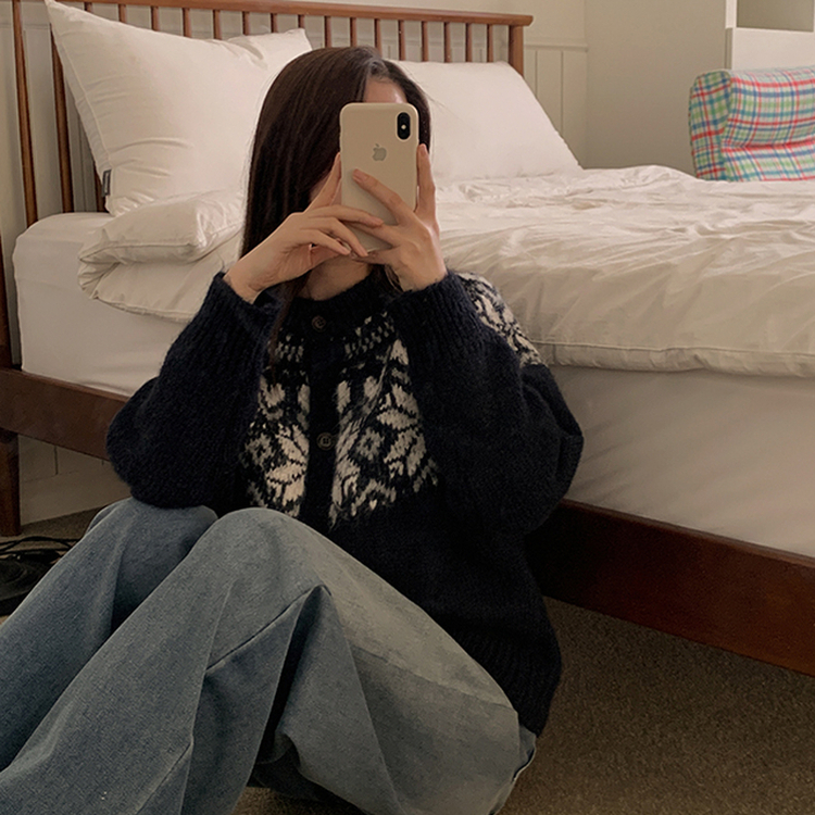 ノルディックカーディガン NAVY