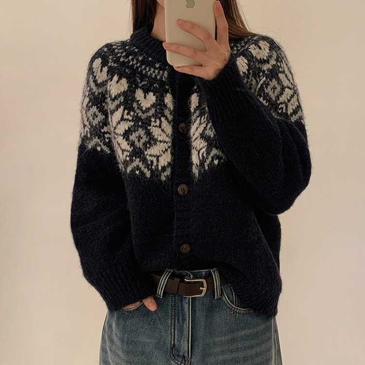 ノルディックカーディガン NAVY