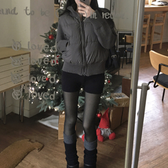 パウンドハイネックニットショートダウン GREY