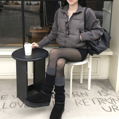 パウンドハイネックニットショートダウン GREY