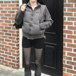 パウンドハイネックニットショートダウン GREY