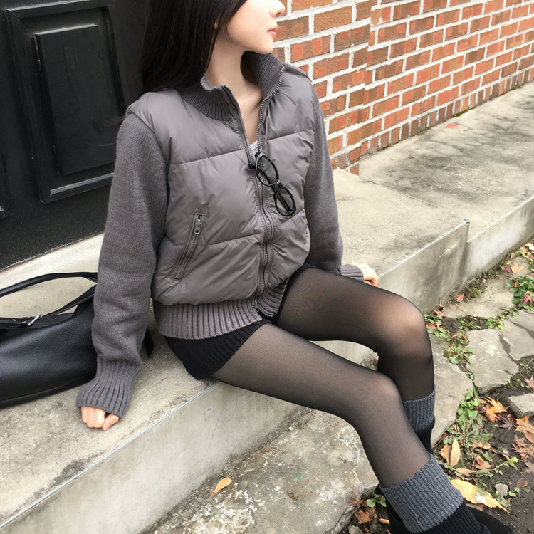 パウンドハイネックニットショートダウン GREY