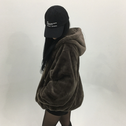 ミンクファーフードジャンパー (5color) BROWN