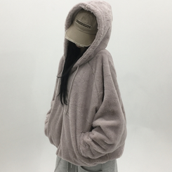 ミンクファーフードジャンパー (5color) LAVENDER PINK