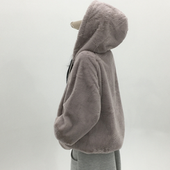 ミンクファーフードジャンパー (5color) LAVENDER PINK