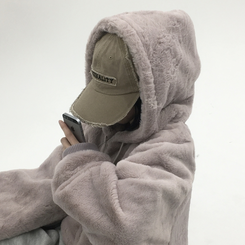 ミンクファーフードジャンパー (5color) LAVENDER PINK