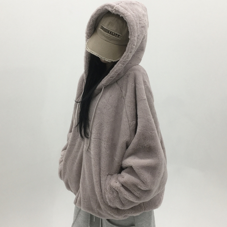 ミンクファーフードジャンパー (5color) LAVENDER PINK