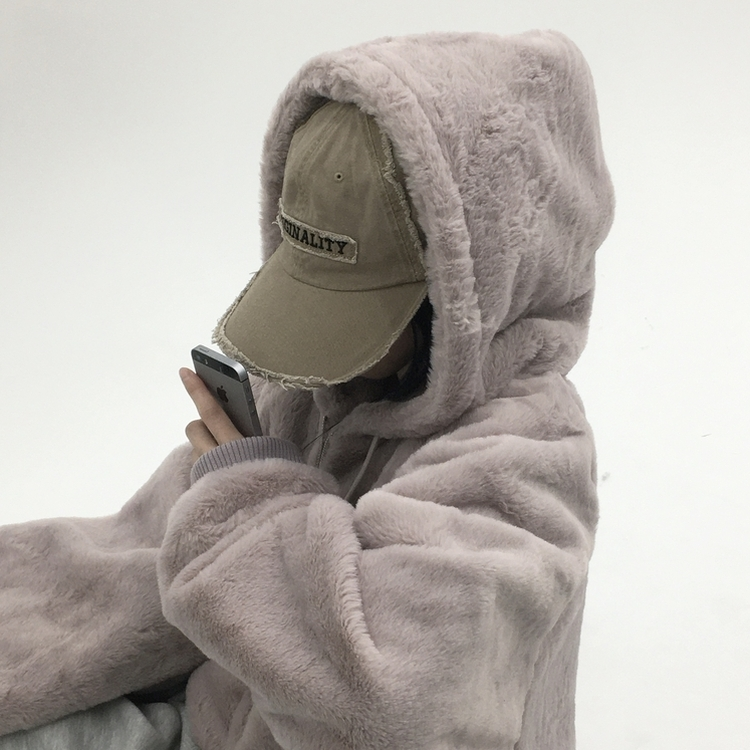 ミンクファーフードジャンパー (5color) LAVENDER PINK