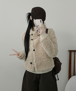 ウールボタンショートコート BEIGE