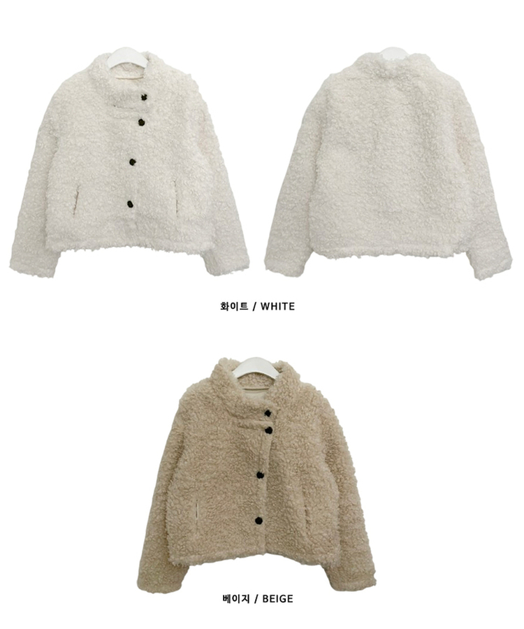 ウールボタンショートコート