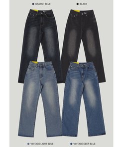 【丈別】【起毛】クラシックバンディングスパンデニムパンツ