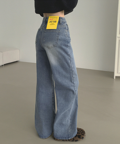 【丈別】【起毛】クラシックバンディングスパンデニムパンツ VINTAGE LIGHT BLUE