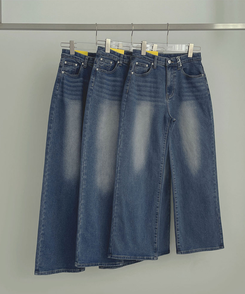 【丈別】【起毛】クラシックバンディングスパンデニムパンツ