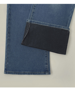 【丈別】【起毛】クラシックバンディングスパンデニムパンツ