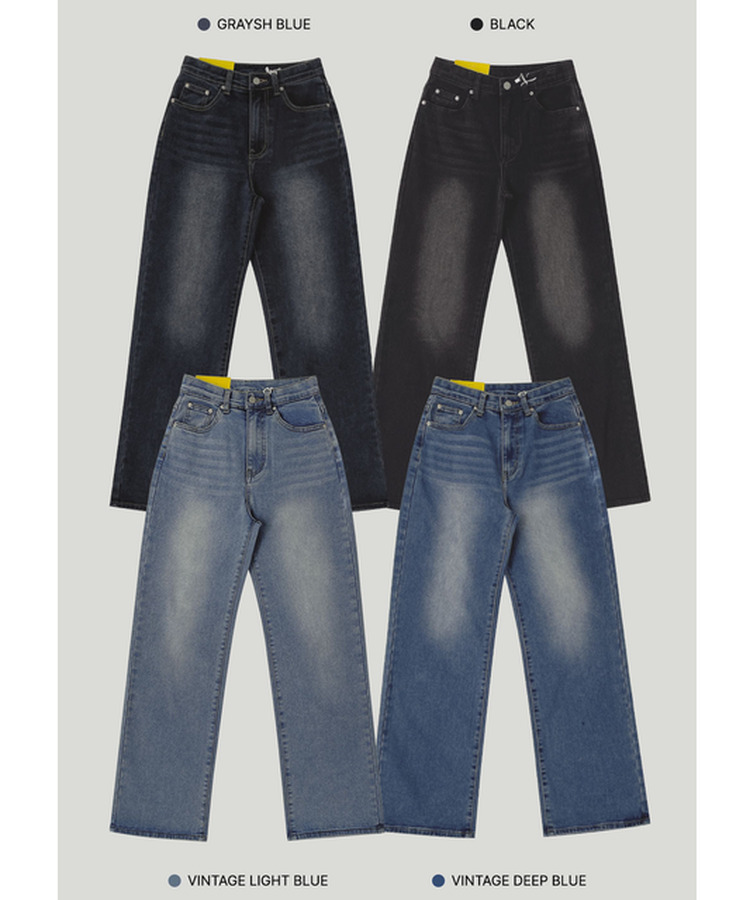 【丈別】【起毛】クラシックバンディングスパンデニムパンツ