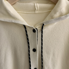 チェックバイカラーフードニットカーディガン(5color)