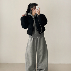 パターンダウンジャンパー BLACK