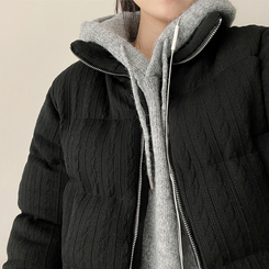 パターンダウンジャンパー BLACK