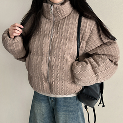 パターンダウンジャンパー BEIGE