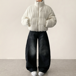 パターンダウンジャンパー IVORY