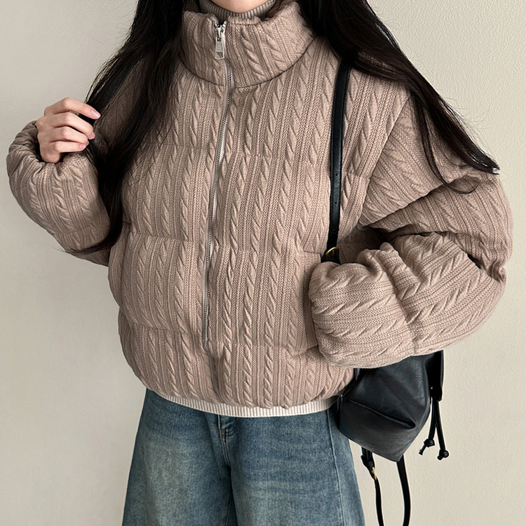 パターンダウンジャンパー BEIGE