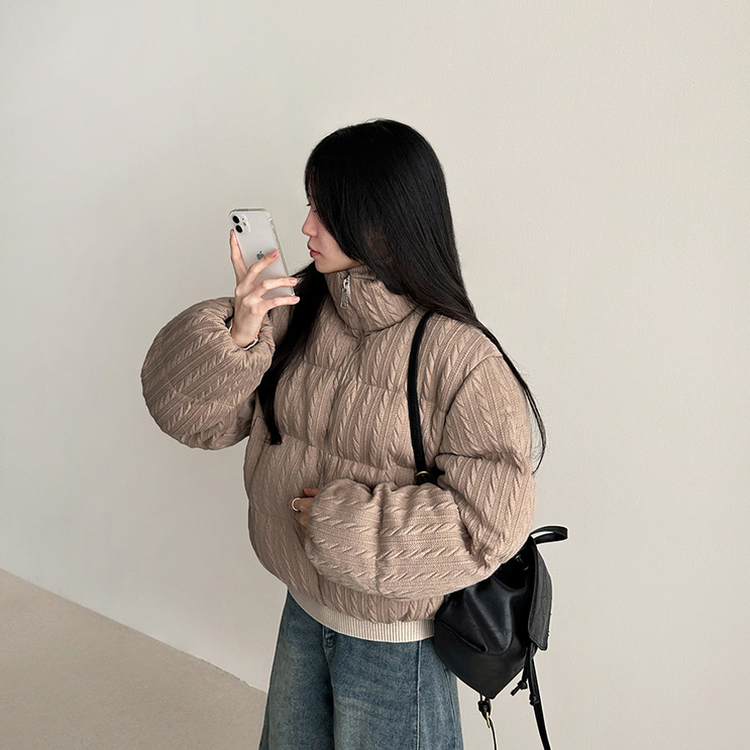 パターンダウンジャンパー BEIGE