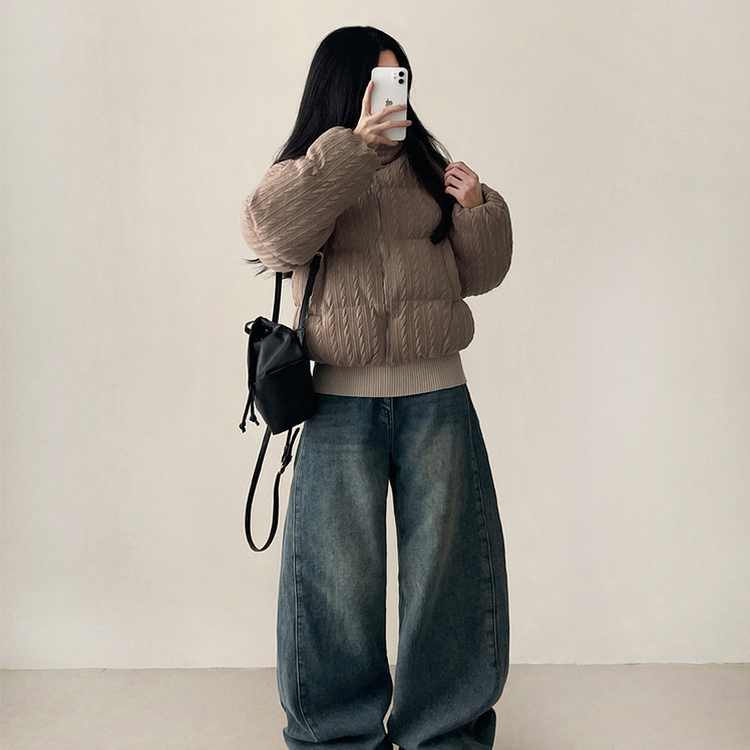 パターンダウンジャンパー BEIGE