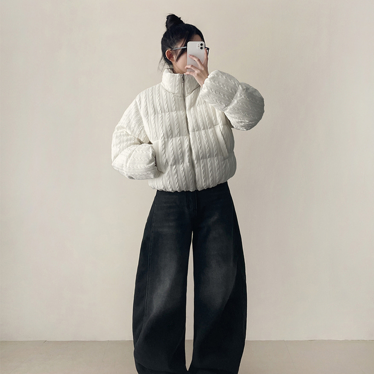 パターンダウンジャンパー IVORY