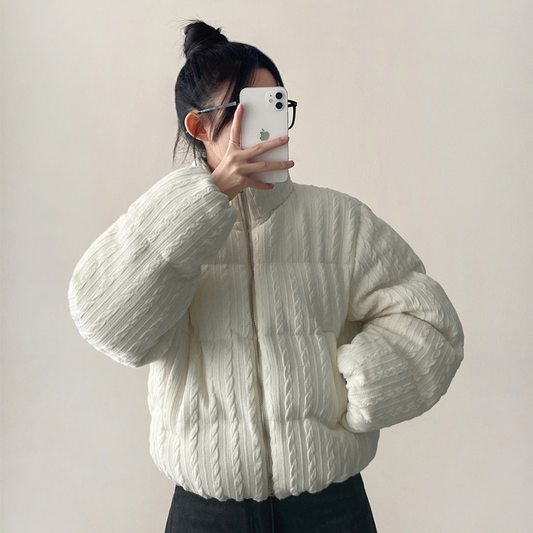 パターンダウンジャンパー IVORY