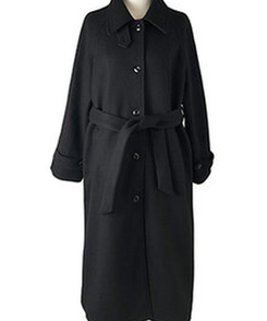 ハイネックキルティングウールベルトロングコート