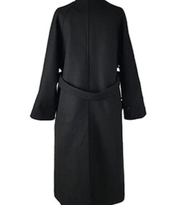 ハイネックキルティングウールベルトロングコート