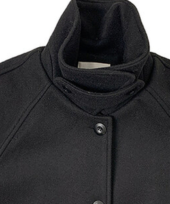 ハイネックキルティングウールベルトロングコート