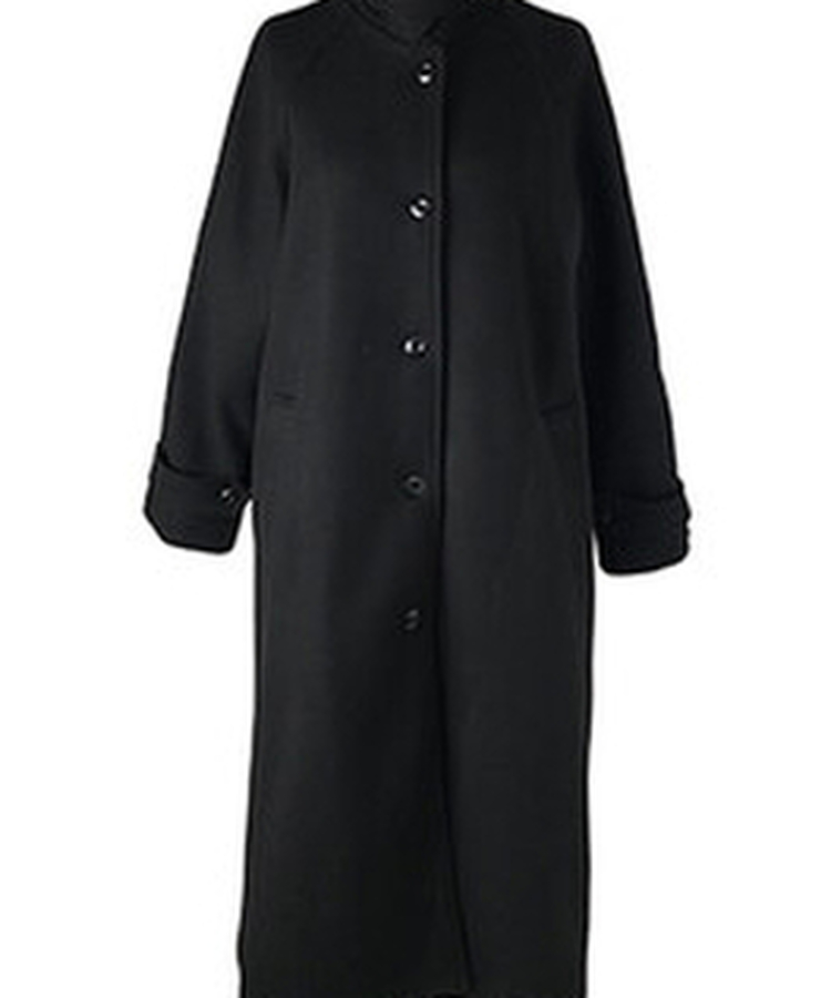 ハイネックキルティングウールベルトロングコート