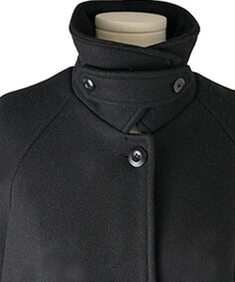 ハイネックキルティングウールベルトロングコート